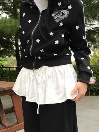 Elegant Back-to-School Look Wrap Frill Mini Skirt