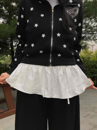 Elegant Back-to-School Look Wrap Frill Mini Skirt