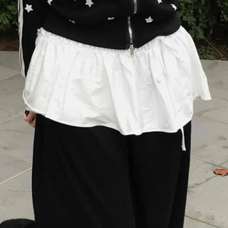 Elegant Back-to-School Look Wrap Frill Mini Skirt