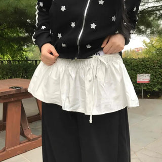 Elegant Back-to-School Look Wrap Frill Mini Skirt