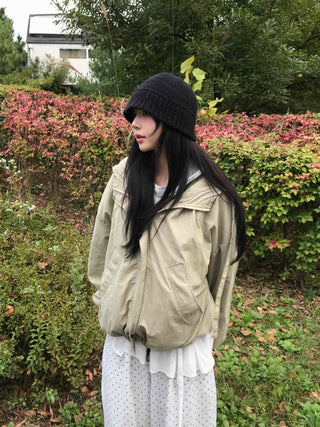 Basic Spring Hooded Oversized Windbreaker