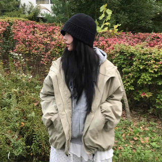 Basic Spring Hooded Oversized Windbreaker
