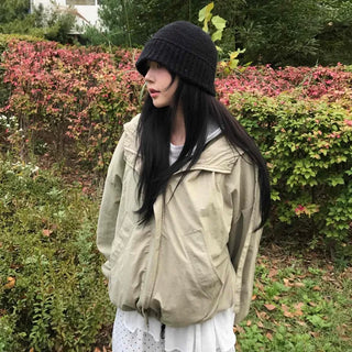 Basic Spring Hooded Oversized Windbreaker