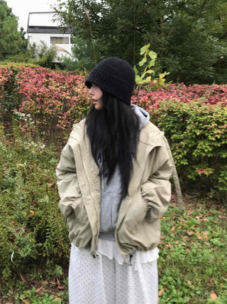 Basic Spring Hooded Oversized Windbreaker
