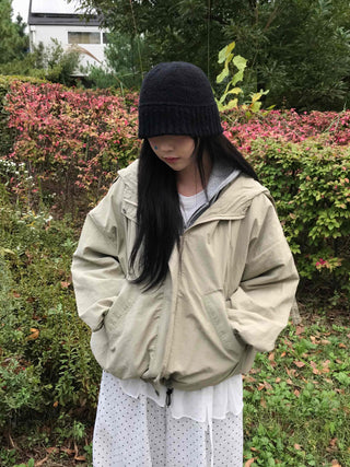 Basic Spring Hooded Oversized Windbreaker
