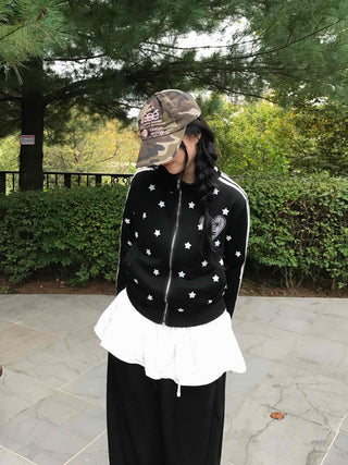 Casual Cute Star Track Zip-up
