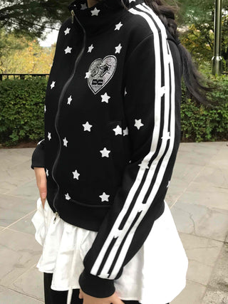 Casual Cute Star Track Zip-up