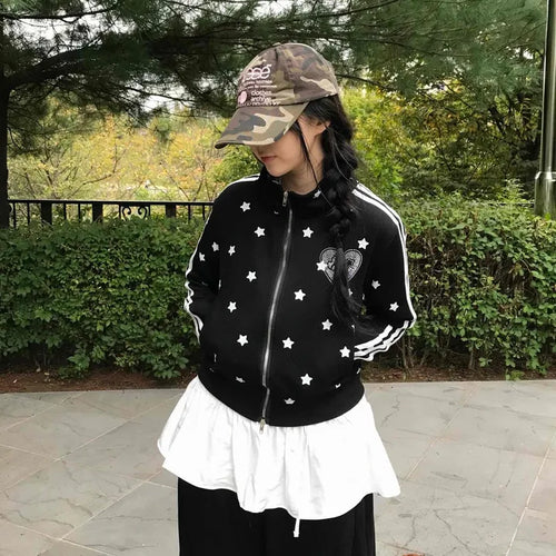 Casual Cute Star Track Zip-up