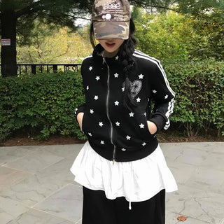 Casual Cute Star Track Zip-up