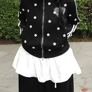 Casual Cute Star Track Zip-up