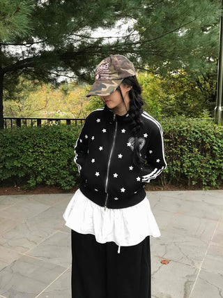 Casual Cute Star Track Zip-up
