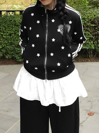 Casual Cute Star Track Zip-up