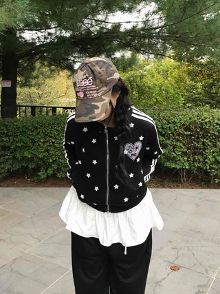 Casual Cute Star Track Zip-up