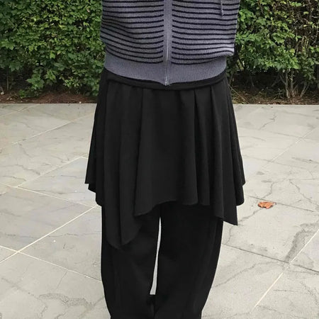 Pure Asymmetrical Flare Layered Midi Skirt