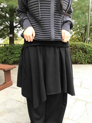 Pure Asymmetrical Flare Layered Midi Skirt