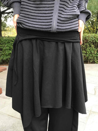 Pure Asymmetrical Flare Layered Midi Skirt