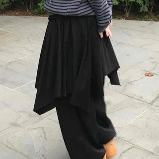 Pure Asymmetrical Flare Layered Midi Skirt