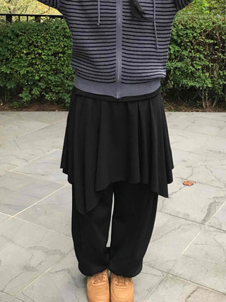 Pure Asymmetrical Flare Layered Midi Skirt