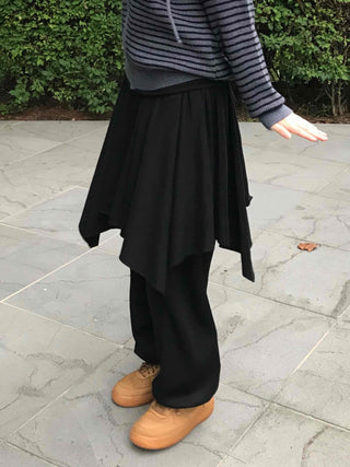 Pure Asymmetrical Flare Layered Midi Skirt