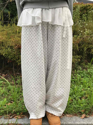 Modern Big Size Dot Loose Fit Long Pants