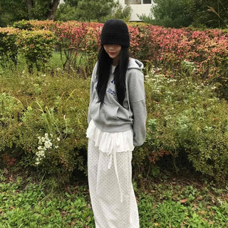 Modern Big Size Dot Loose Fit Long Pants