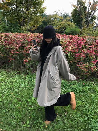 Natural Cotton Plain Field Jacket