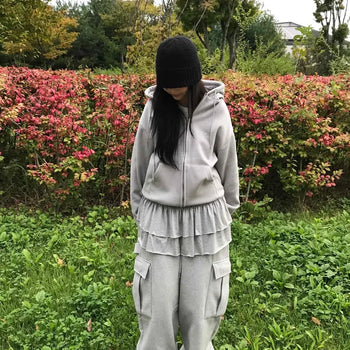 Fleece-lined Cargo Oversized Hammer Balloon Long Pants