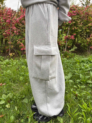 Fleece-lined Cargo Oversized Hammer Balloon Long Pants