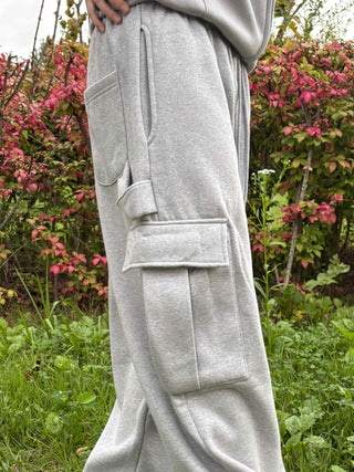 Fleece-lined Cargo Oversized Hammer Balloon Long Pants