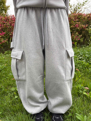 Fleece-lined Cargo Oversized Hammer Balloon Long Pants