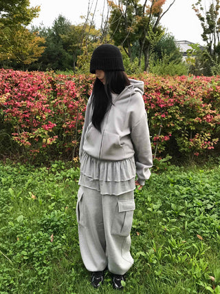 Fleece-lined Cargo Oversized Hammer Balloon Long Pants