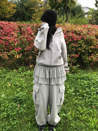 Fleece-lined Cargo Oversized Hammer Balloon Long Pants