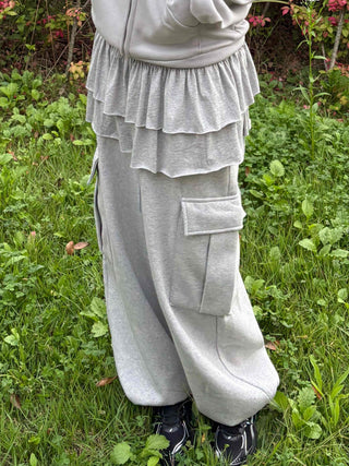 Fleece-lined Cargo Oversized Hammer Balloon Long Pants
