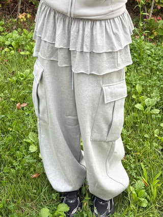 Fleece-lined Cargo Oversized Hammer Balloon Long Pants