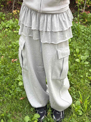 Fleece-lined Cargo Oversized Hammer Balloon Long Pants