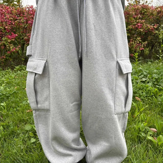 Fleece-lined Cargo Oversized Hammer Balloon Long Pants