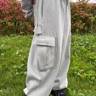 Fleece-lined Cargo Oversized Hammer Balloon Long Pants