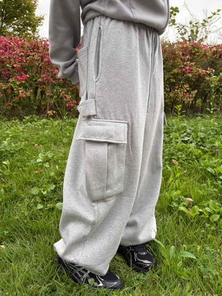 Fleece-lined Cargo Oversized Hammer Balloon Long Pants
