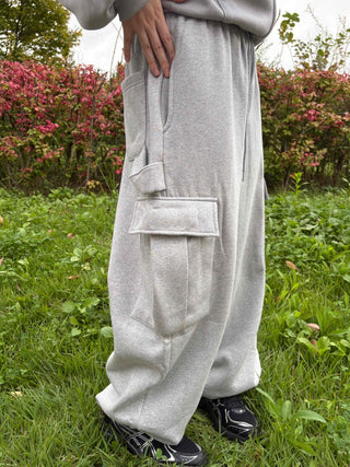 Fleece-lined Cargo Oversized Hammer Balloon Long Pants