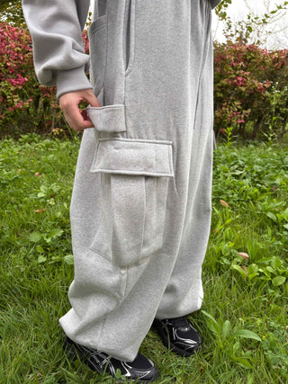 Fleece-lined Cargo Oversized Hammer Balloon Long Pants