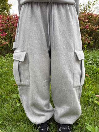 Fleece-lined Cargo Oversized Hammer Balloon Long Pants