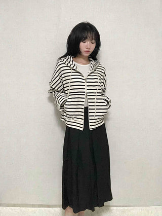 Minimal A-line Pleated Long Skirt
