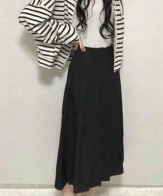 Minimal A-line Pleated Long Skirt