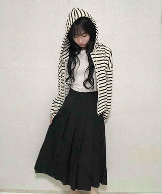 Minimal A-line Pleated Long Skirt