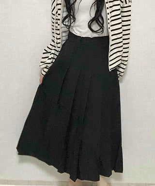 Minimal A-line Pleated Long Skirt
