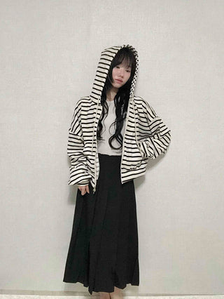 Minimal A-line Pleated Long Skirt