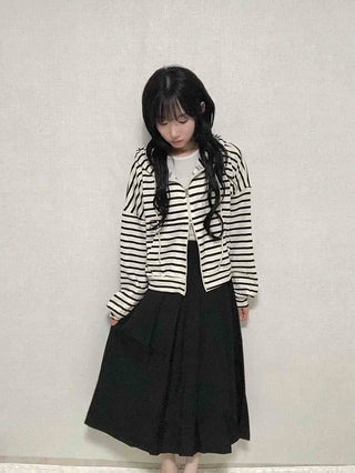 Minimal A-line Pleated Long Skirt