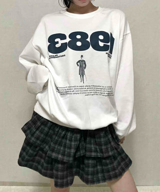 Natural Check Tiered Mini Skirt