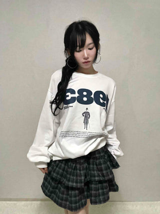 Natural Check Tiered Mini Skirt