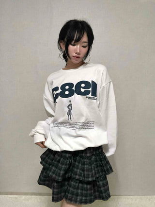 Natural Check Tiered Mini Skirt